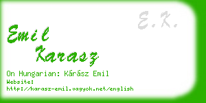 emil karasz business card